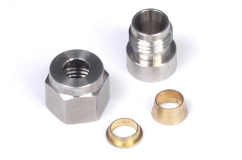 Haltech HT-010812 1/4" Stainless Steel Weld-on Kit - inc Nut and Ferrule