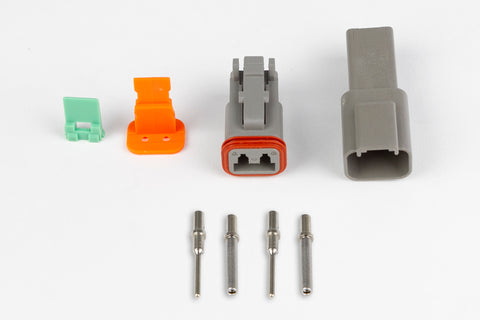 Haltech HT-031112 Plug and Pins Only - Matching Set of Deutsch DT-2 Connectors  (DT06-2S + DT04-2P) - ( 13 Amp)