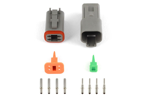 Haltech HT-031114 Plug and Pins Only - Matching Set of Deutsch DT-4 Connectors  (DT06-4S + DT04-4P) - ( 13 Amp)
