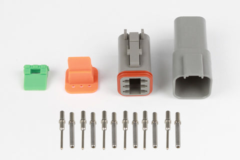 Haltech HT-031115 Plug and Pins Only - Matching Set of Deutsch DT-6 Connectors  (DT06-6S + DT04-6P) - ( 13 Amp)