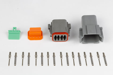Haltech HT-031116 Plug and Pins Only - Matching Set of Deutsch DT-8 Connectors  (DT06-8S + DT04-8P) - ( 13 Amp)