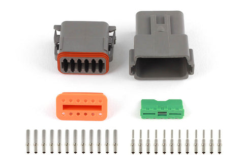 Haltech HT-031117 Plug and Pins Only - Matching Set of Deutsch DT-12 Connectors  (DT06-12S + DT04-12P) - ( 13 Amp)
