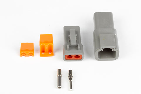 Haltech HT-031202 Plug and Pins Only - Matching Set of Deutsch DTP-2 Connectors (25 Amp)
