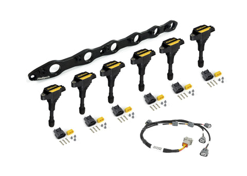 Haltech HT-120203 R35 Coil Bracket for Nissan RB20/25/26 includes bracket coils, connectors and harness